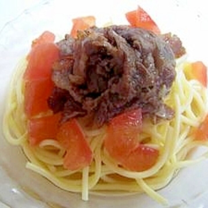 牛肉とトマトのパスタ